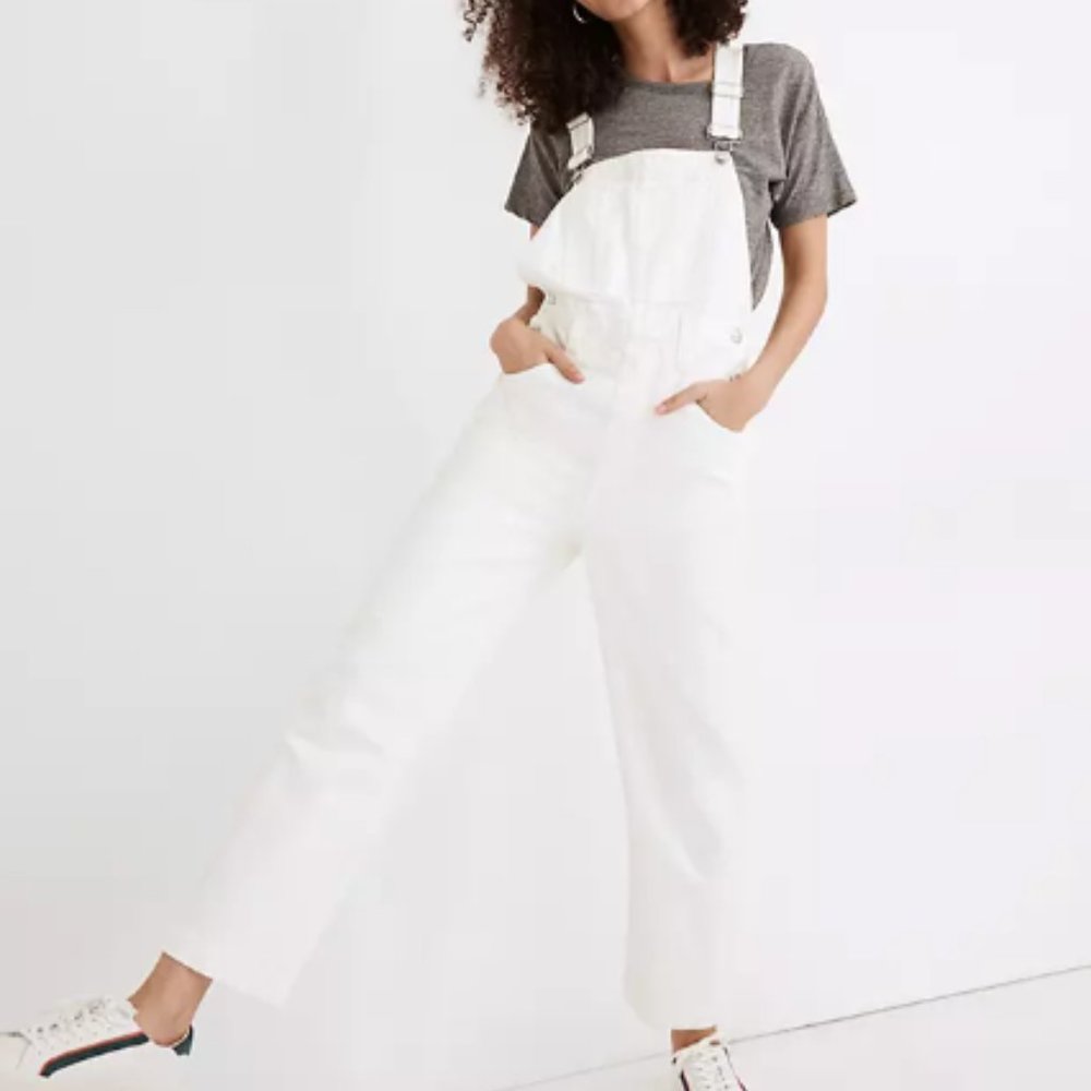 Madewell Straight-Leg Overalls in Tile White